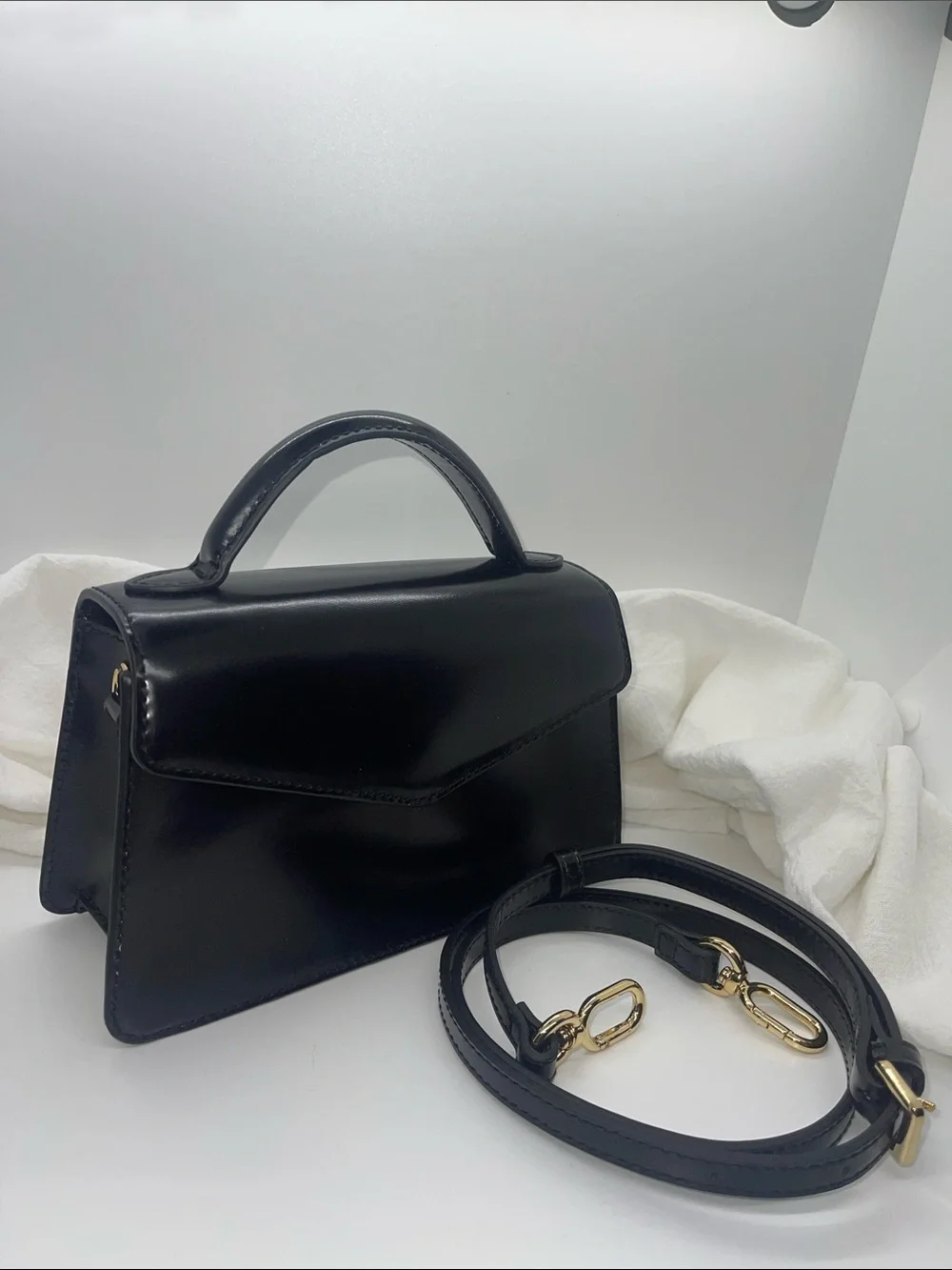NEW W/ Tag J.crew Gracie top - handle black bag all Leather crossbody Style BT78